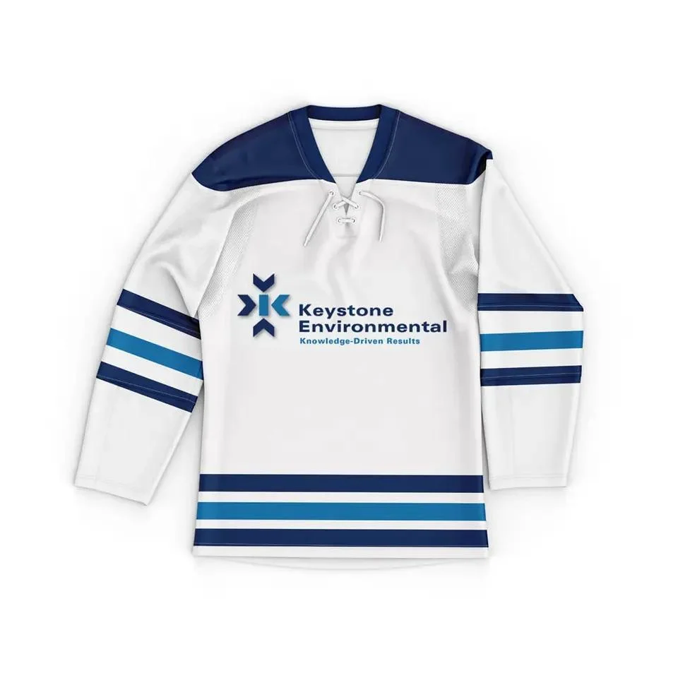 Custom Sublimation Stripe Stitched Tackle Twill Embroidered Ice Hockey Jersey Sports Uniform