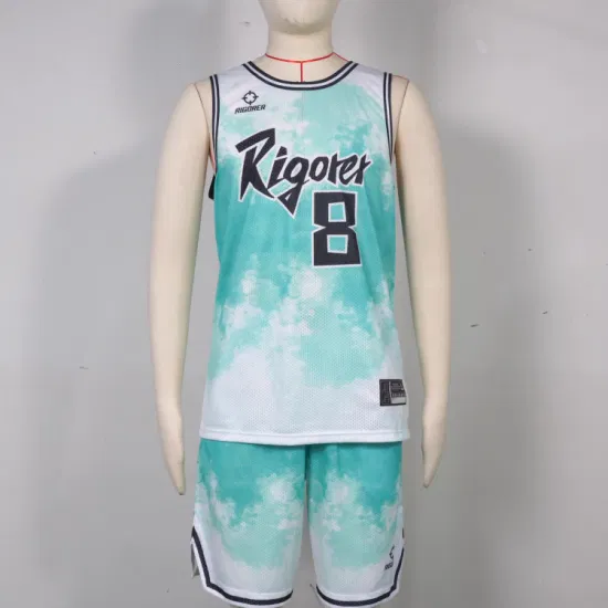 Rigorer Pure Color Basketball-Trikot, Sublimation, Uniform, Mesh, Polyester, atmungsaktiv, elastisch, Herren