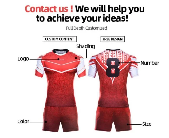 OEM DIY individuell gemusterte, vollständig sublimierte Rugby-Uniformen