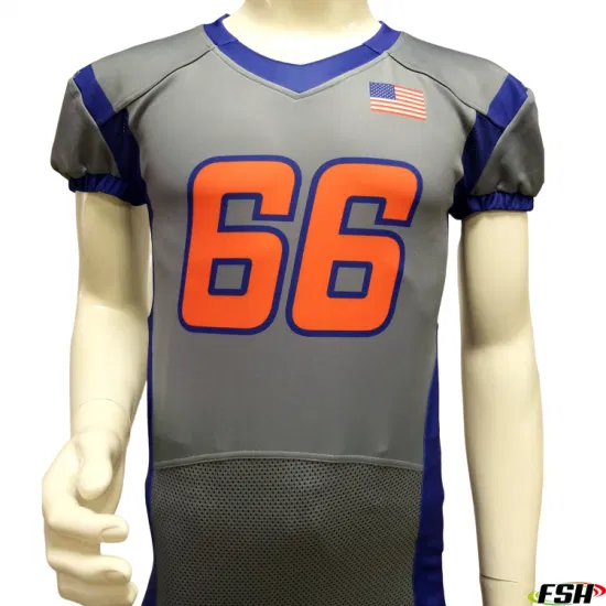 Modernstes, individuell gestaltetes, sublimiertes, schnell trocknendes American-Football-Trikot mit festen Nähten