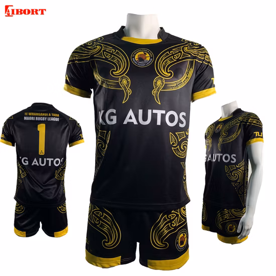 Aibort Rugby-Uniform aus 100 % Polyester-Jersey mit individueller Logonummer
